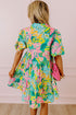 Collared Puff Sleeve Tiered Mini Shirt Dress