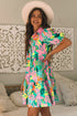 Collared Puff Sleeve Tiered Mini Shirt Dress