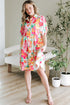 Collared Puff Sleeve Tiered Mini Shirt Dress