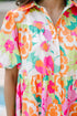 Collared Puff Sleeve Tiered Mini Shirt Dress