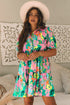 Collared Puff Sleeve Tiered Mini Shirt Dress
