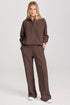 Collared Raglan Sweatshirt And Wide Leg Pant Set
