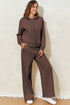 Collared Raglan Sweatshirt And Wide Leg Pant Set