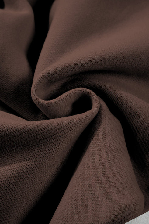 Collared Raglan Sweatshirt And Wide Leg Pant Set