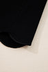 Collared Scallop Trim Long Sleeve Contrast Blocked Top