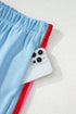 Collared Short Sleeve Patchwork Applique Two Piece Short Set