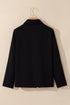 Collared Tab Sleeve Zip Up Flap Detail Casual Jacket