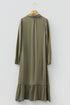 Collared V Neck Smocked Leopard Print Bracelet Sleeve Maxi Dress