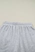 Collared V Neck Tee Drawstring Elastic Waist Short Sets
