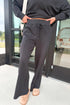 Collared V Neck Wide Leg Sweatshirt Pant Sets