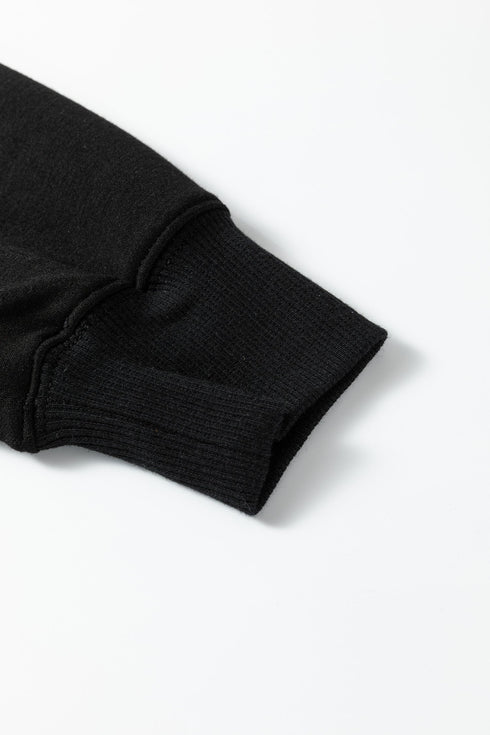 Collared V Neck Wide Leg Sweatshirt Pant Sets