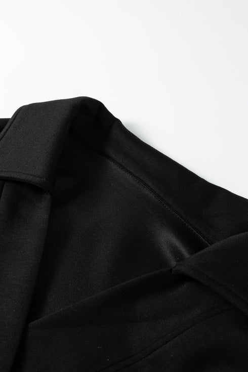 Collared V Neck Wide Leg Sweatshirt Pant Sets