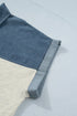 Collared Western Denim Patchwork Half Button Short Sleeve Shirt