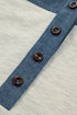 Collared Western Denim Patchwork Half Button Short Sleeve Shirt