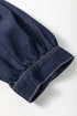 Collared Zip Front Puff Sleeve Denim Mini Dress