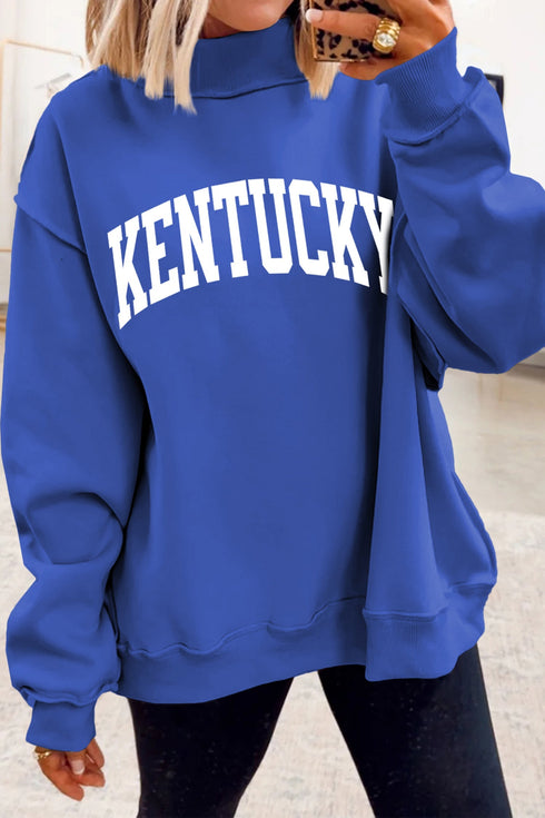 Collegiate Graphic Drop Shoulder Relaxed Pullover Sweatshirt