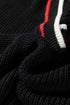 Collegiate Stripe Trim Ribbed V Neck Sweater