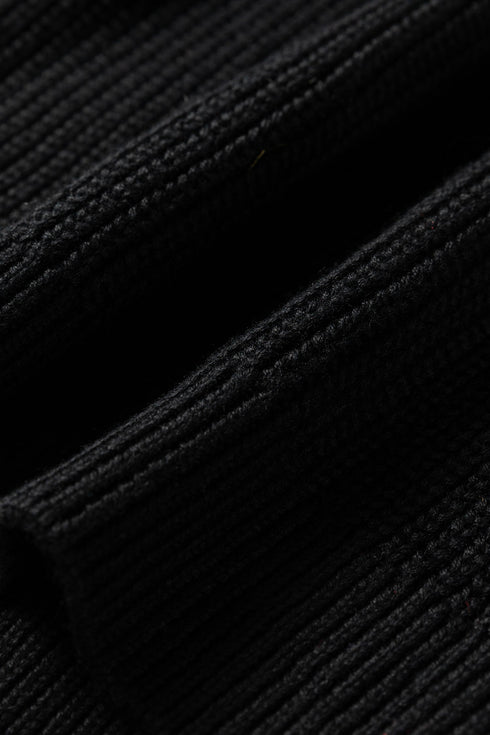 Collegiate Stripe Trim Ribbed V Neck Sweater