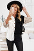 Color Block Button Shirt With Pocket
