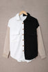 Color Block Button Shirt With Pocket