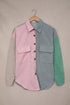 Color Block Button Shirt With Pocket