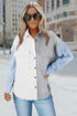 Color Block Button Shirt With Pocket
