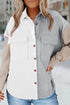 Color Block Button Shirt With Pocket