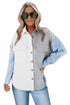 Color Block Button Shirt With Pocket