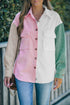 Color Block Button Shirt With Pocket