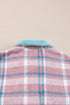 Color Block Collared Flap Pocket Relaxed Plaid Shacket