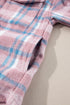 Color Block Collared Flap Pocket Relaxed Plaid Shacket