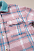 Color Block Collared Flap Pocket Relaxed Plaid Shacket