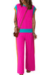 Color Block Detail Casual Two-piece Set