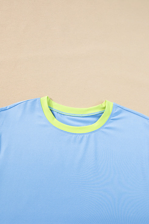 Color Block Detail Casual Two-piece Set