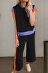 Color Block Detail Casual Two-piece Set