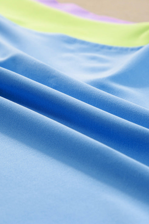 Color Block Detail Casual Two-piece Set