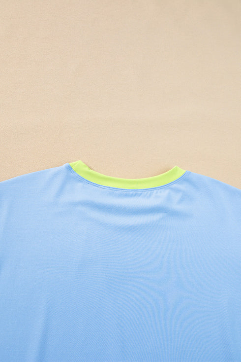 Color Block Detail Casual Two-piece Set