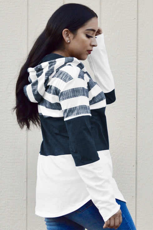 Color Block Drawstring Hoodie