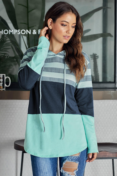 Color Block Drawstring Hoodie