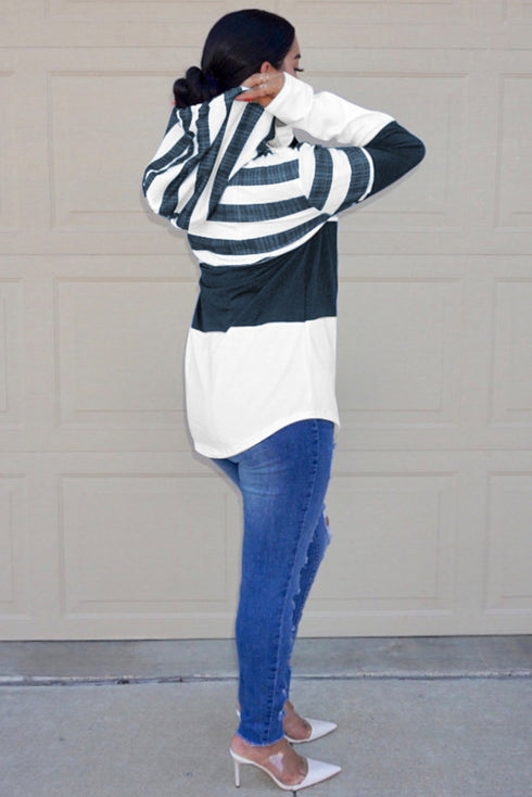 Color Block Drawstring Hoodie