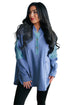 Color Block Exposed Seam Buttoned Neckline Hoodie