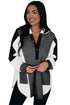 Color Block Exposed Seam Buttoned Neckline Hoodie