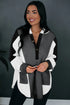 Color Block Exposed Seam Buttoned Neckline Hoodie