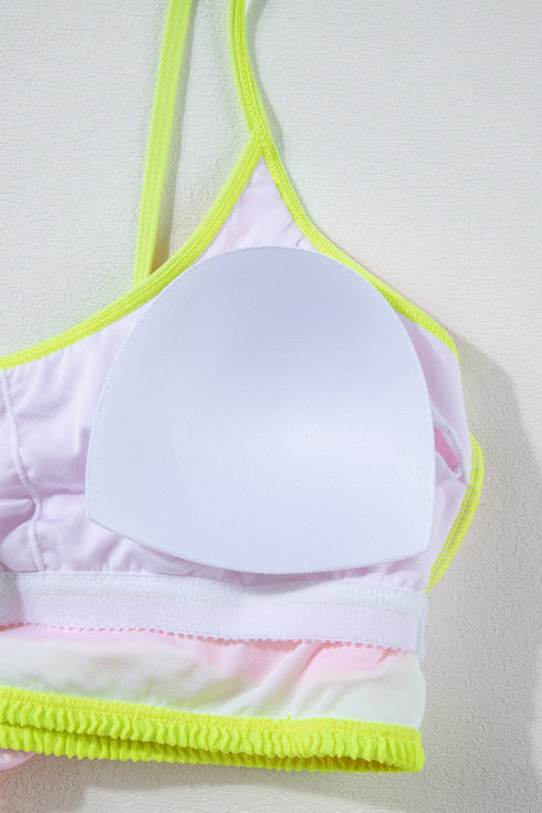 Color Block High Waisted Sexy Bikini Set