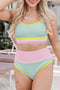 Color Block High Waisted Sexy Bikini Set