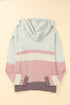 Color Block Knit Kangaroo Pocket Hooded Sweater