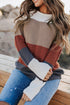 Color Block Knitted O-Neck Pullover Sweater