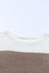 Color Block Knitted O-Neck Pullover Sweater