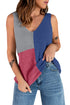 Color Block Knitted Tank Top