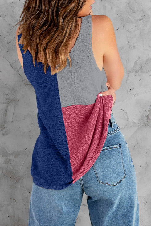 Color Block Knitted Tank Top